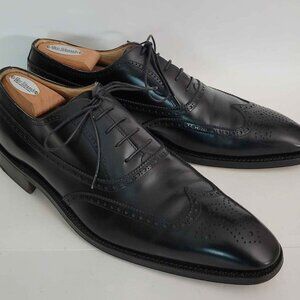 Gravati Italy Handmade Black Leather Cap Toe Wingtip Dress Shoes Men's US 11.5 N